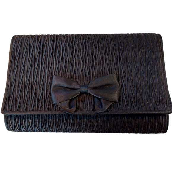 Carla Marchi Handbags - Vintage Carla Marchi Black Evening Clutch Bag with Cord Strap EUC